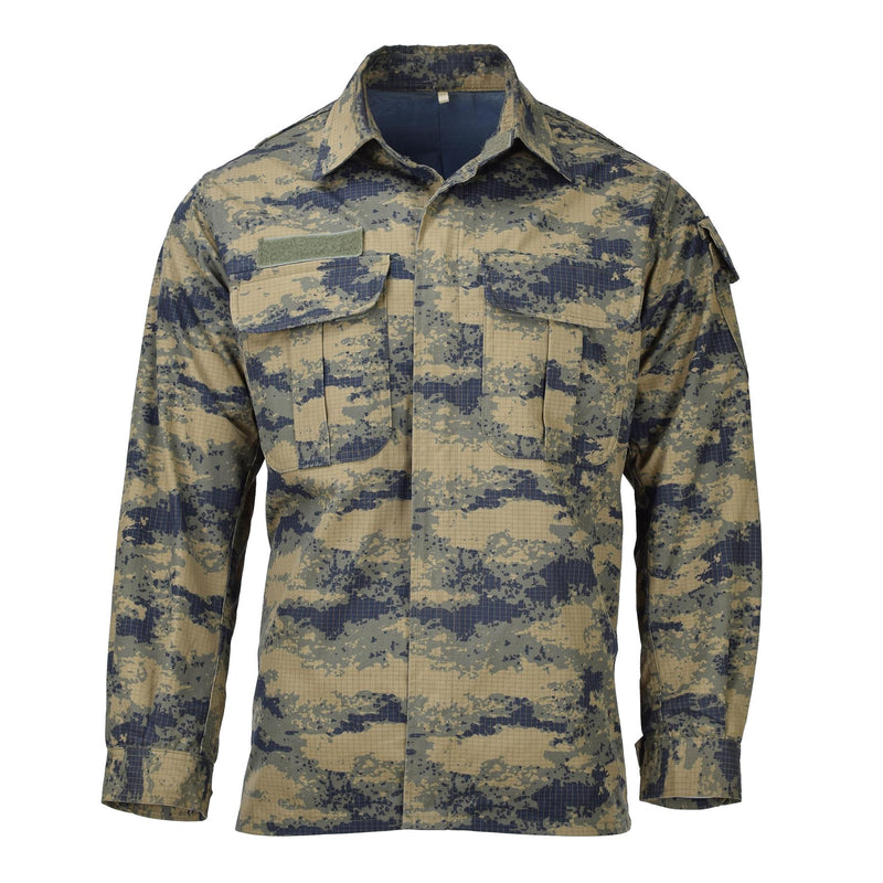 Giacca tattica dell'esercito turco originale blu camuffamento digitale digitale resistente