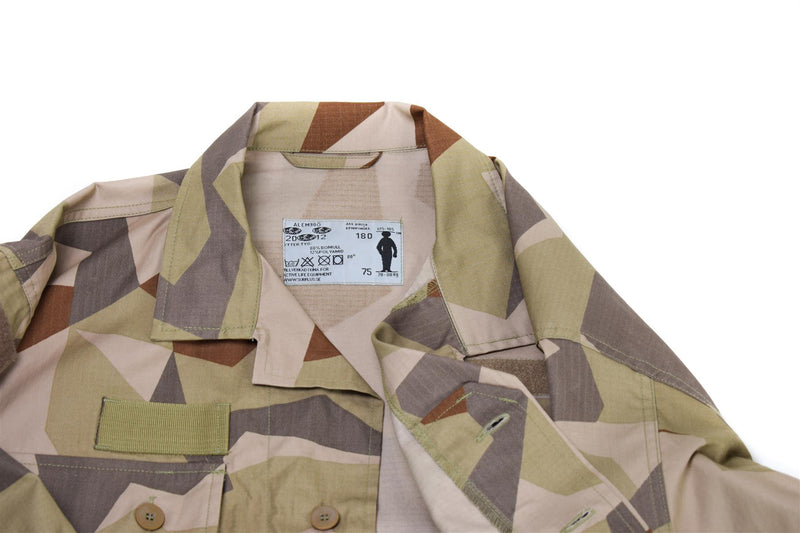 Autentico armadio svedese M90 ​​Desert Camo Field Troops Lightweight Shirt Nuova