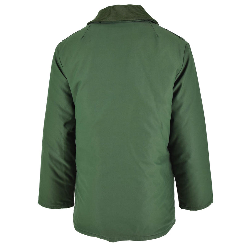 Original Police tedesco PARKA Calda rivestimento della giacca antivento verde con cappuccio