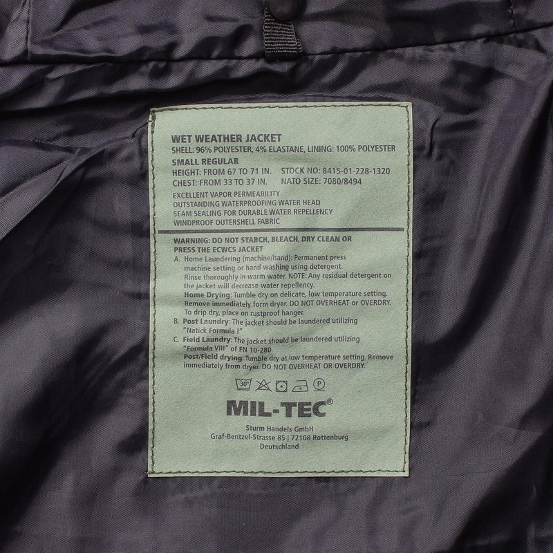 Mil-Tec Brand Parka W Inverno rivestimento inverno giacca nera uomo impermeabile attrezzatura da pioggia