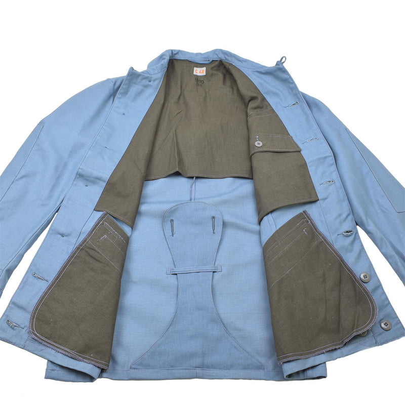 Giacca uniforme di protezione civile svedese originale denim in denim blu chiaro nuovo