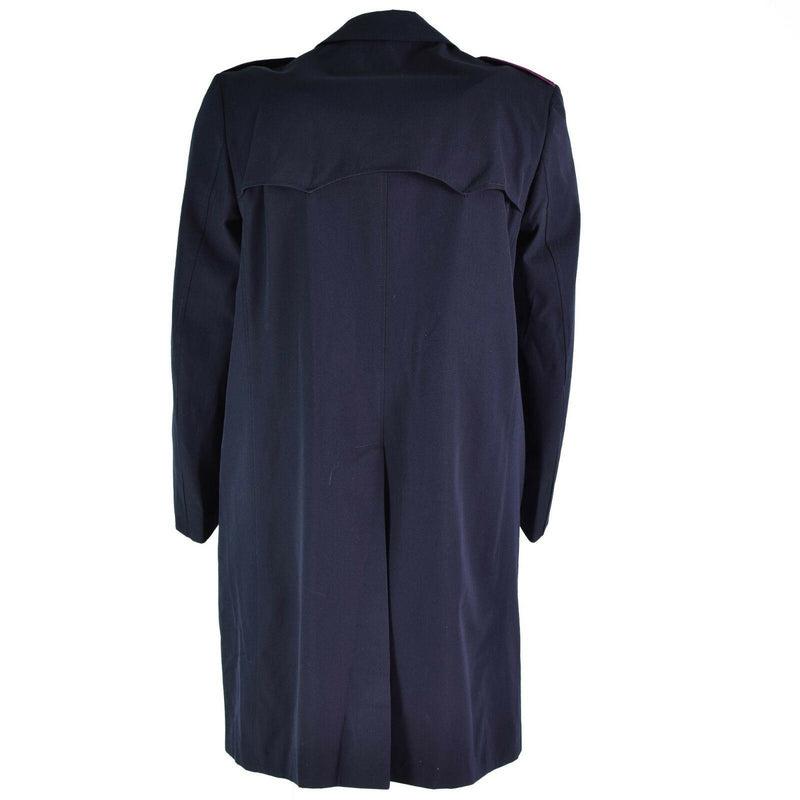 Genuino Articolo Italiano Navy Coat Black Long Officer Italia Police lana Rayon Nuovo