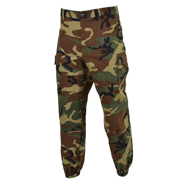 Pantaloni cargo militari italiani originali combattono i pantaloni camo di bosco nuovi