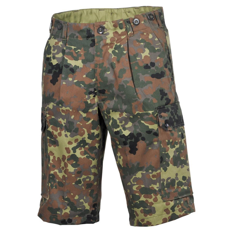 MFH Brand Army Style Shorts Bermuda Flecktarn camo STURDY RIPSTOP UNIFIFICO NUOVO