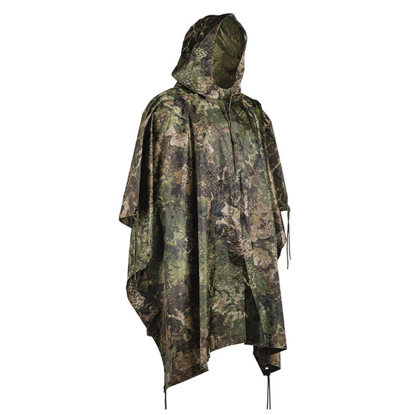 Mil-Tec Poncho camuffato in PVC con cappuccio impermeabile con cappuccio con cappuccio leggero