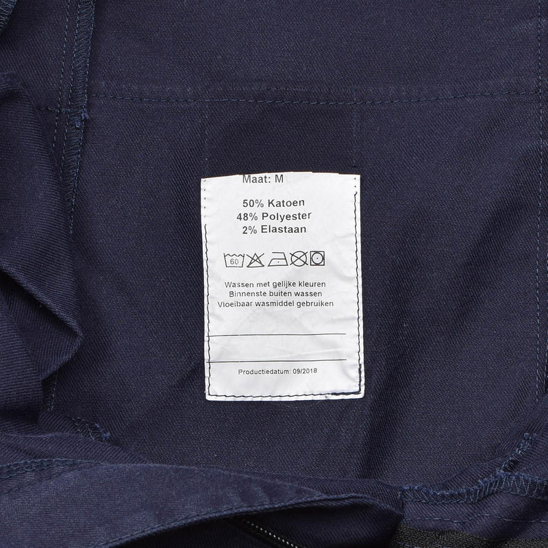 Pantaloni da lavoro dell'esercito olandese originali uniformi di lavoro da lavoro pantaloni regolabili zip blu blu