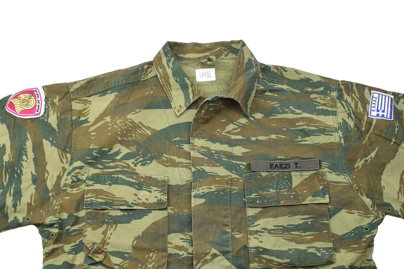 Giacca militare greca originale BDU Giacca lucertola camuffato camicie dell'esercito in greci