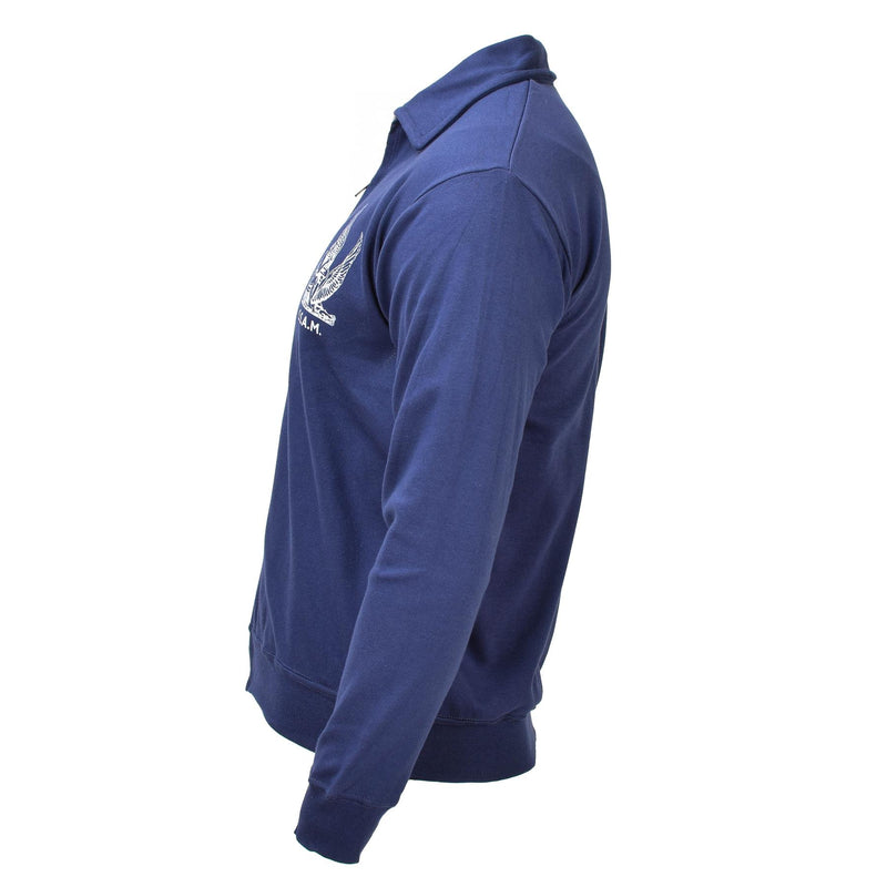 Originale Italia Air Force Military Blue Sport Giacca sportiva Full Sportswear Nuovo