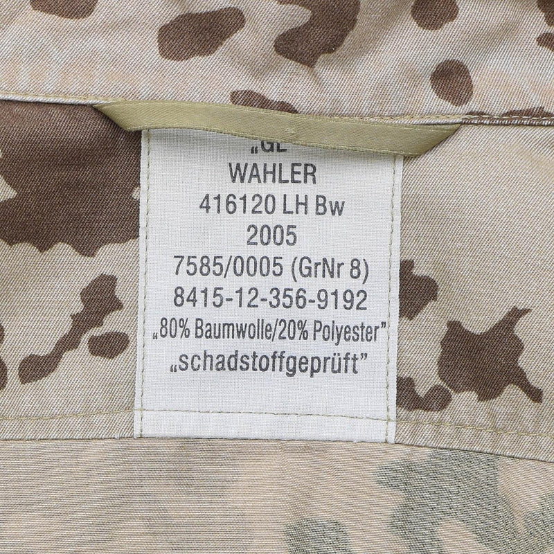 Armata tedesca originale BW camicia da campo Tropentarn camutta a manica corta camuffamento