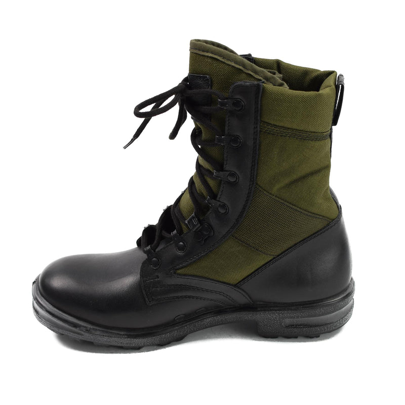 Stivali tropicali dell'esercito tedesco originale Baltes Black/OD Green militare surplus nuovo