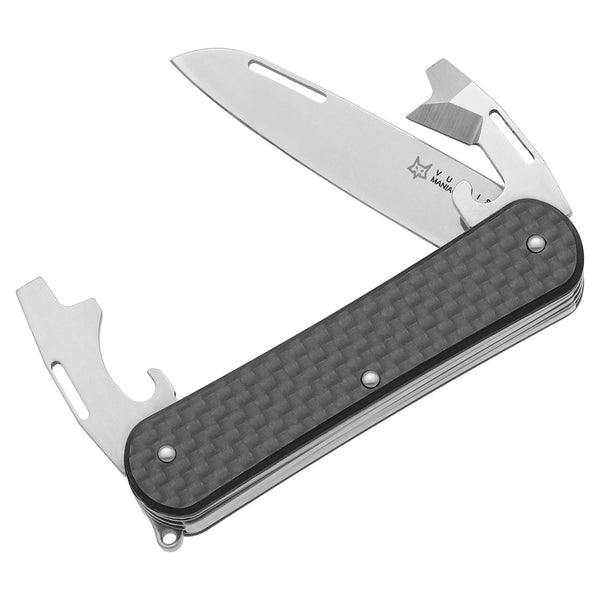 Fox Knives Vulpis FX-VP130-3 CF CASCOLATO MULTI STRUMENT COLPA IN ACCIAIO IN ACCIAIO M390