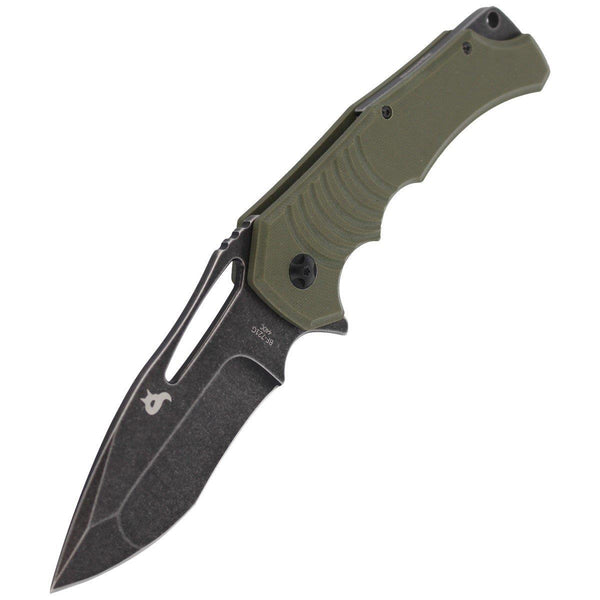 Coltelli volpe hugin tascabile coltello verde g10 manico 440c bordo semplice bordo nero lama nera