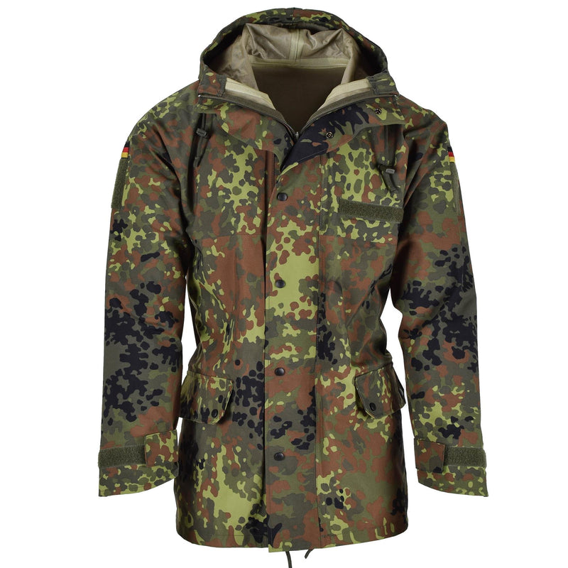 Mil-Tec Brand Giacca da campo dell'esercito tedesco Goretex Flecktarn Camo pioggia impermeabile