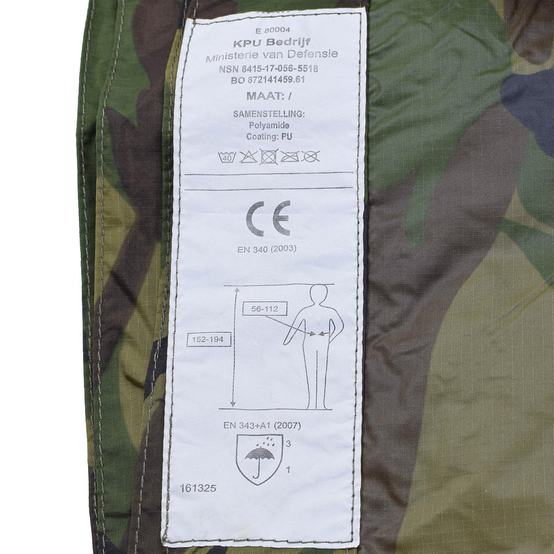 Genuino rifugio per tenda Poncho olandese DPM camuffato Materiale Ripstop impermeabile Nuovo