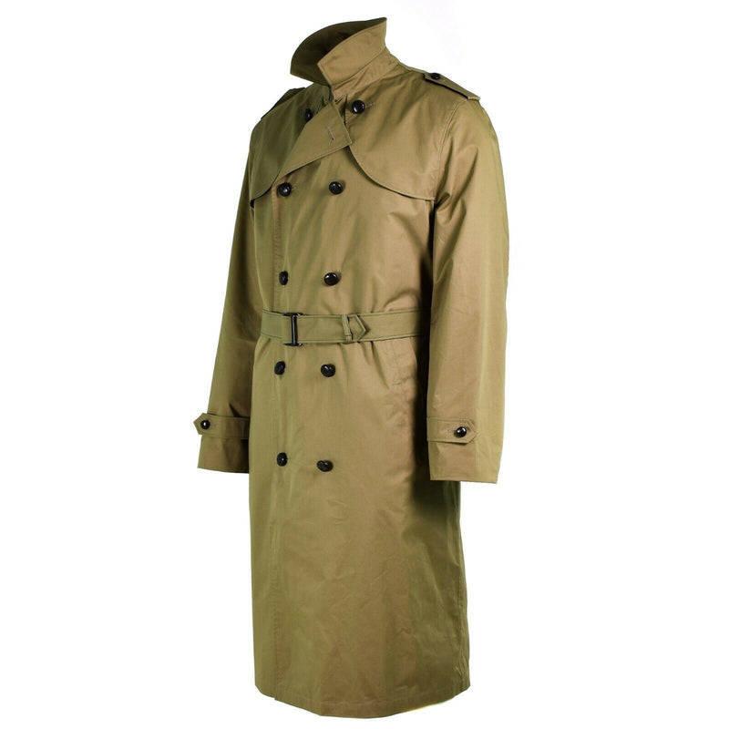 Guido cappotto dell'esercito olandese Khaki Long Officer Trench con fodera nuovo