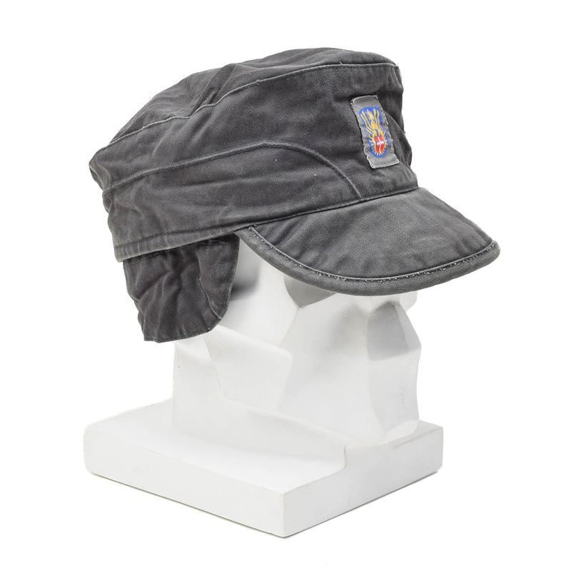 Cappello originale dell'esercito danese Cappuccetti leggeri a orecchie pieghevoli cappello vintage grigio