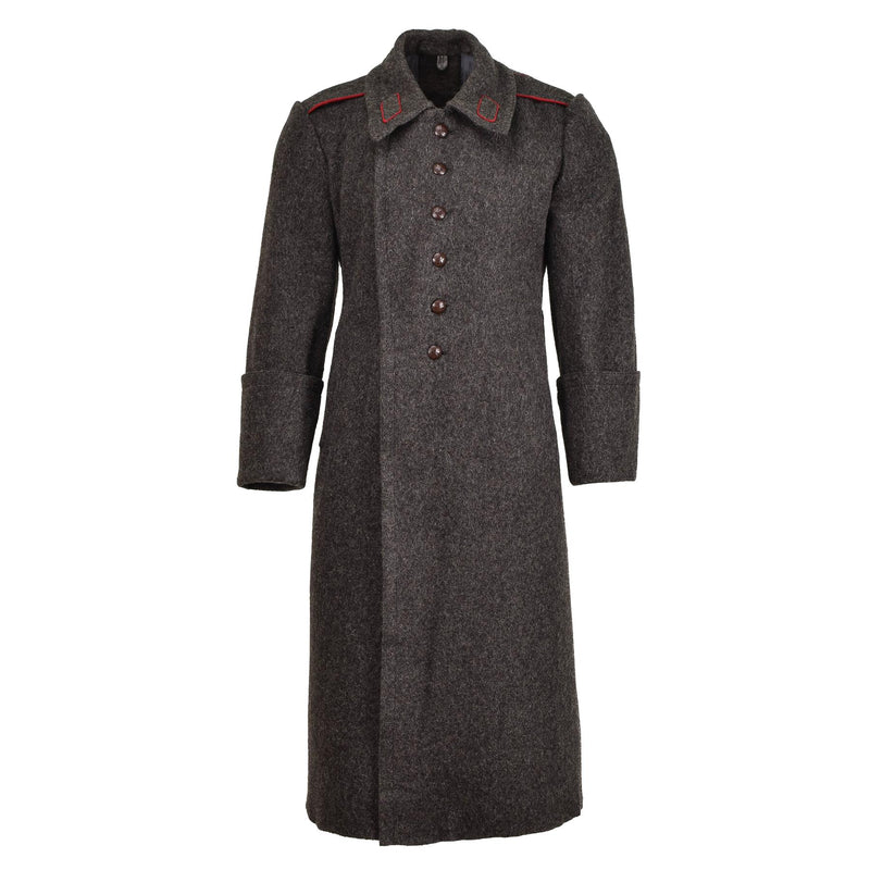 Lana militare bulgaro originale superando lungo cappotto invernale grigio formale