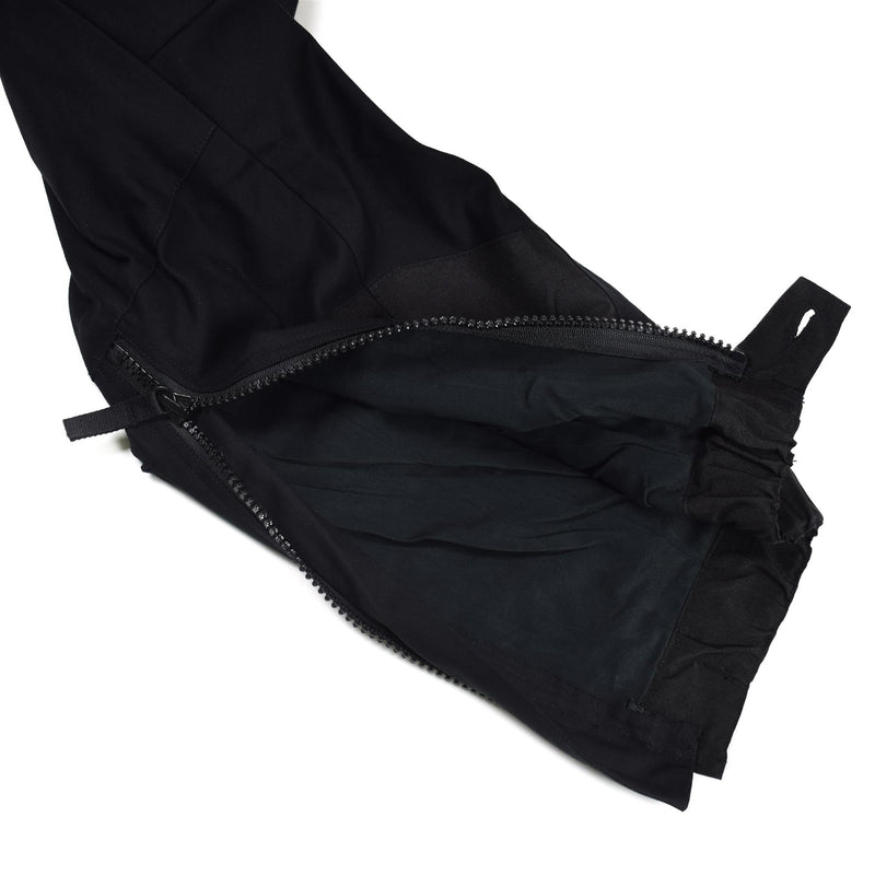 Pantaloni di petroliera termici svedesi autentici M90 pantaloni BDU neri W BRACES complessivamente NUOVO NUOVO