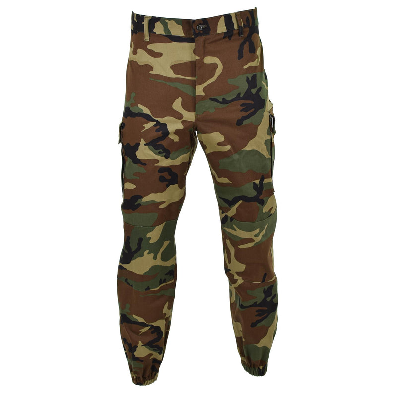 Pantaloni cargo militari italiani originali combattono i pantaloni camo di bosco nuovi