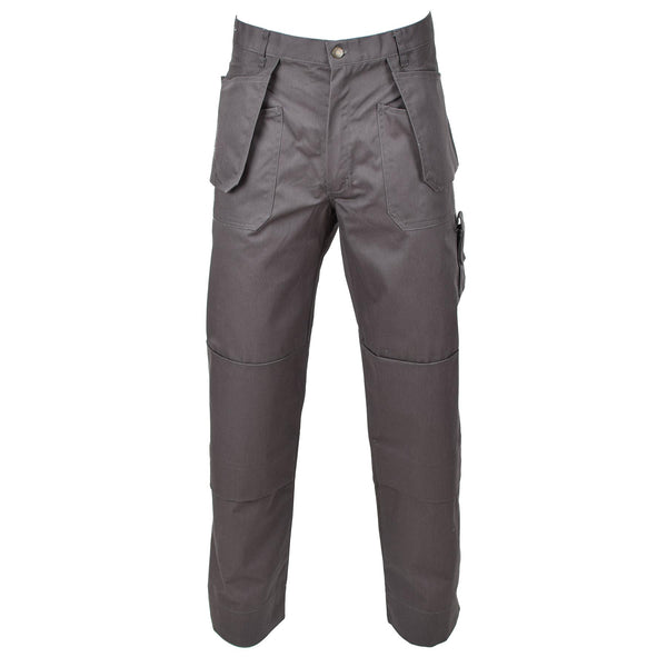 Pantaloni cargo dell'esercito belga originale lavoro ginocchia rinforzate tasche extra grigio nuovo