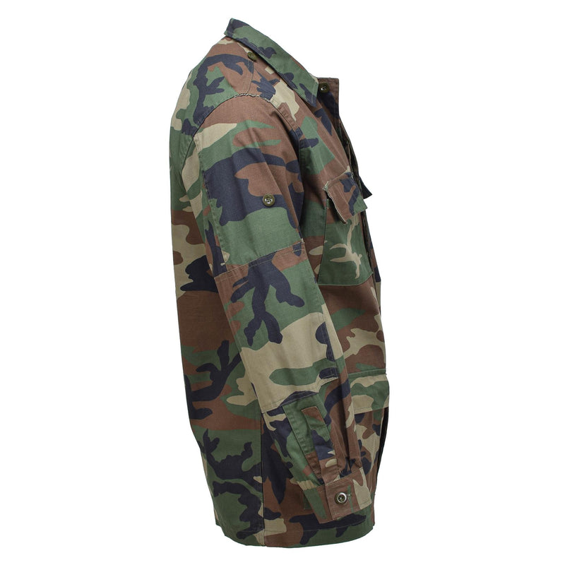 Giacca da combattimento BDU turco autentico resistente a Ripstop Woodland Camo Problema militare