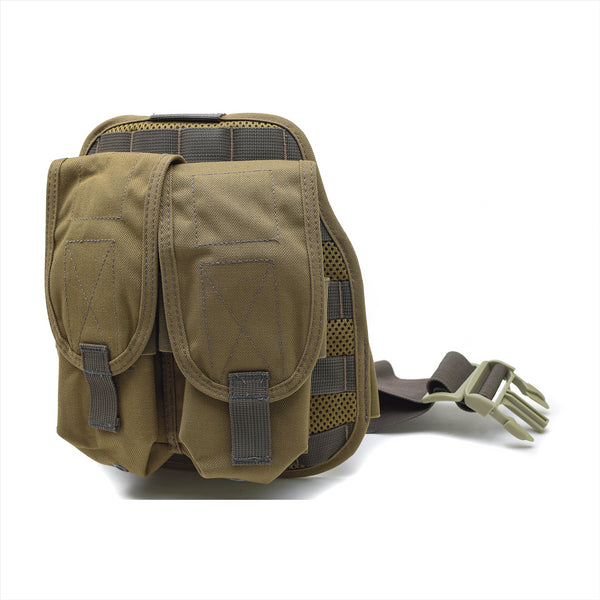 Piattaforma di gamba militare olandese originale Nylon Coyote MOLLE 2 PAUCHE MAGAZINE