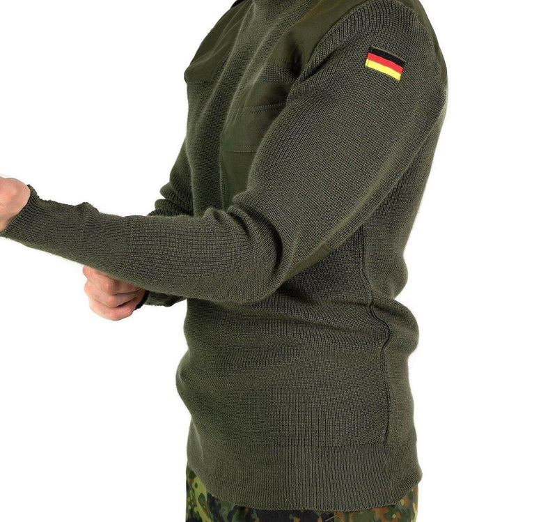 Genuino lana di oliva verde pullover dell'esercito tedesco in lana di oliva verde