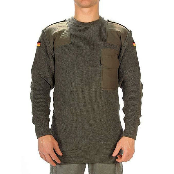 Genuino lana di oliva verde pullover dell'esercito tedesco in lana di oliva verde