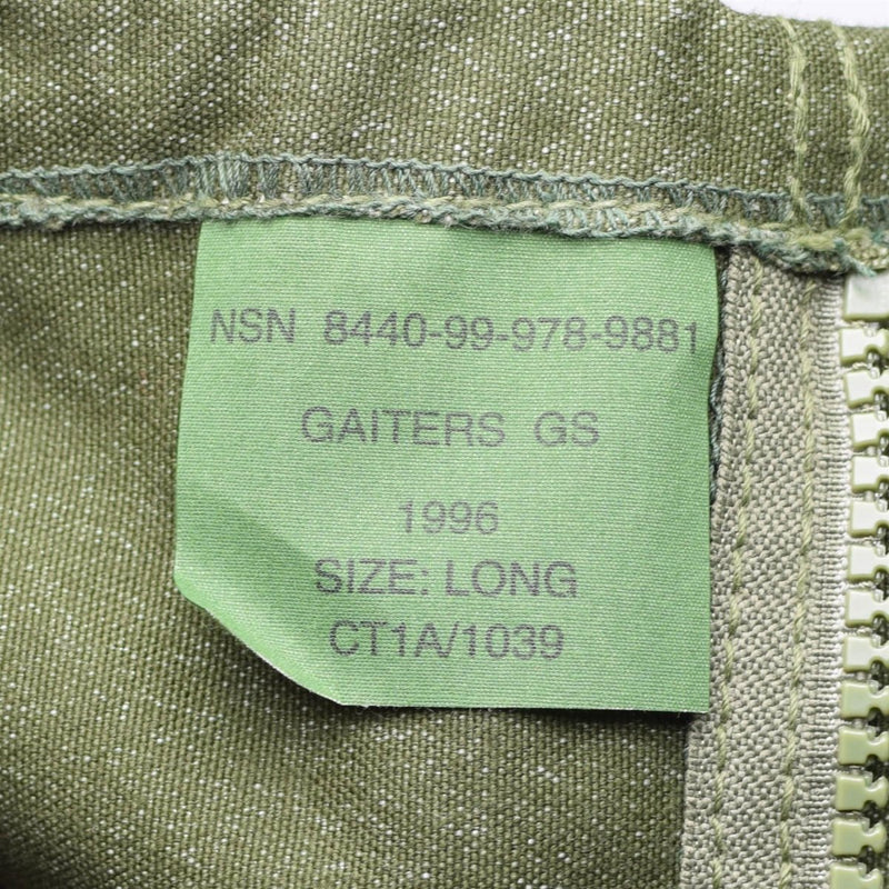 Genuine British army Gaiters canvas OD olive hiking military surplus combat zipper