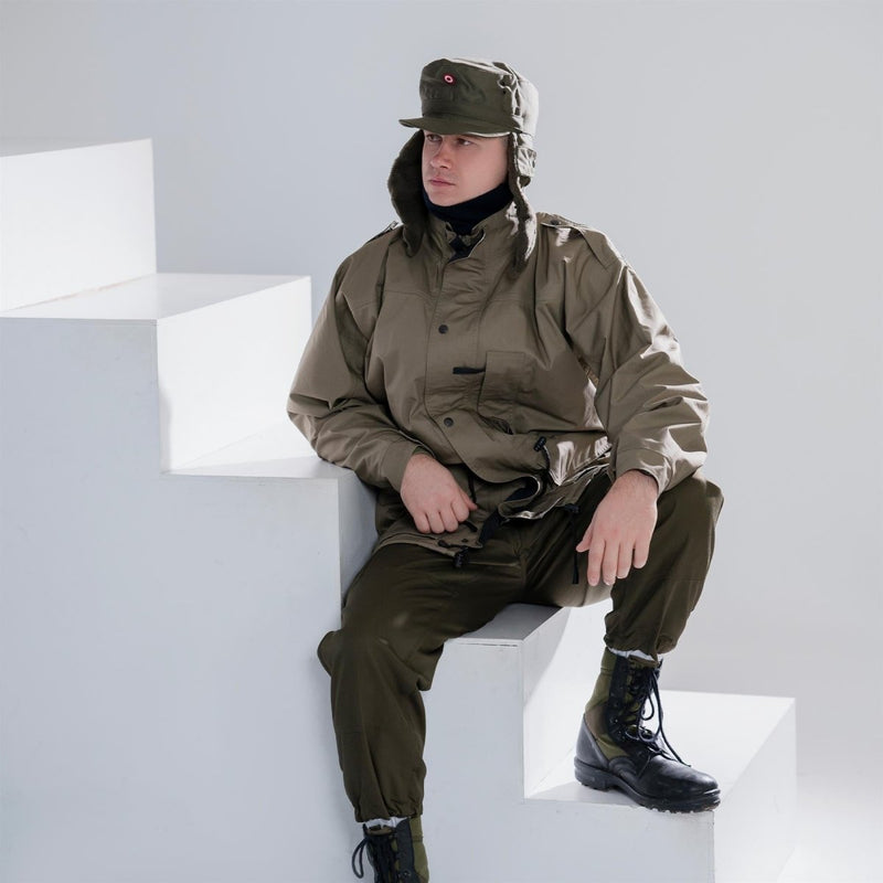 Autentico parka dell'esercito olandese con rivestimento di rivestimento verde giacca da uomo kaki nuovo