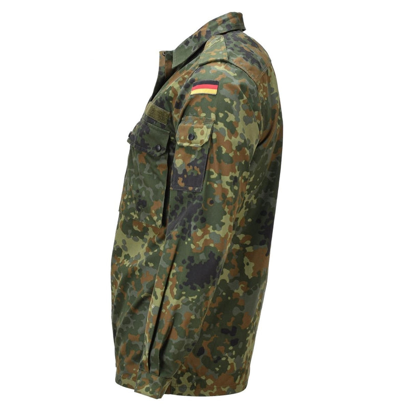 Vera camicia militare tedesca camicia da campo da donna a scatto fissaggio flecktarn camo