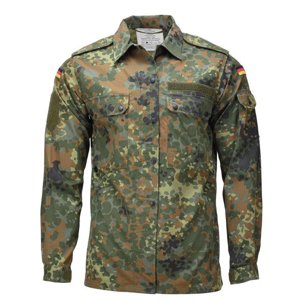 Vera camicia militare tedesca camicia da campo da donna a scatto fissaggio flecktarn camo