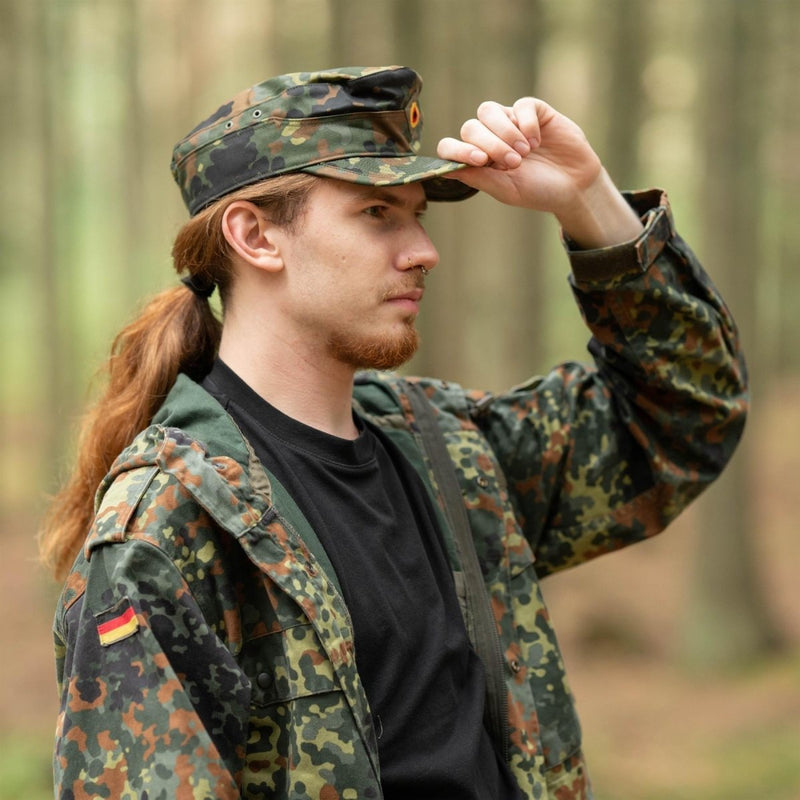 Genuino esercito tedesco originale Flecktarn Cap bw boschi di bosco cappello militare nuovo