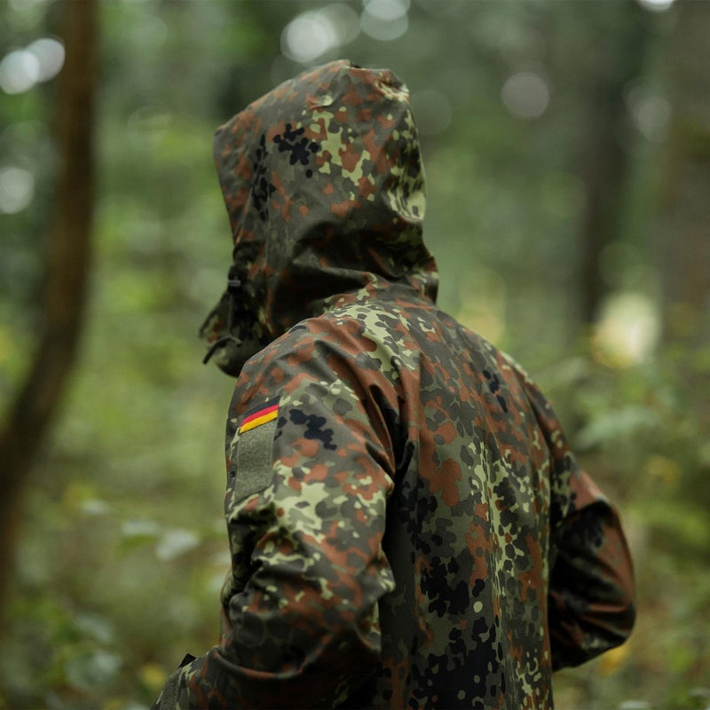 Mil-Tec Brand Giacca da campo dell'esercito tedesco Goretex Flecktarn Camo pioggia impermeabile