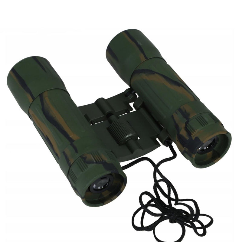 MIL-TEC Collapsible Binocular 10x25 Clear View Protective Nylon Bag Camo