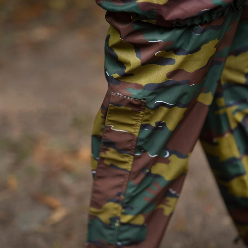 Pantaloni impermeabili militari belgi originali puzzle camo seyntex piovosi