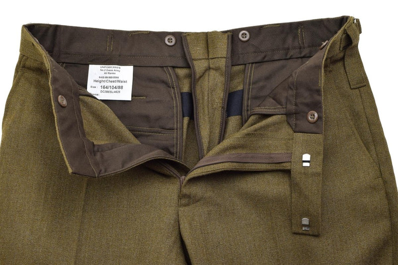 Pantaloni formali militari britannici originali pantaloni uniforme in lana marrone