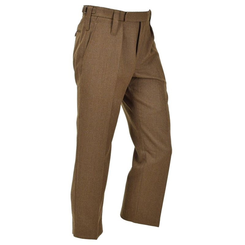 Pantaloni formali militari britannici originali pantaloni uniforme in lana marrone