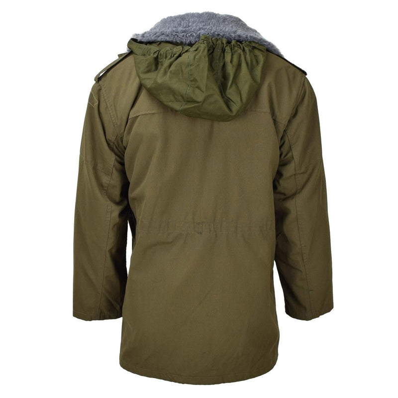 Giacca militare ceca originale Parka M85 Winer Winer con cappuccio dell'Erma lungo Oliva dell'Esercito Oliva