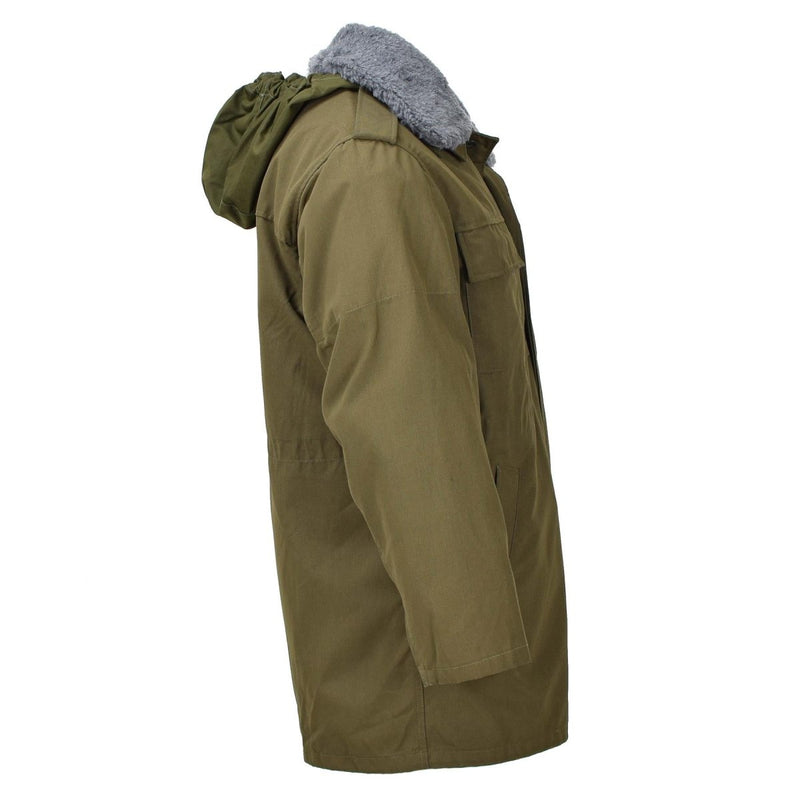 Giacca militare ceca originale Parka M85 Winer Winer con cappuccio dell'Erma lungo Oliva dell'Esercito Oliva