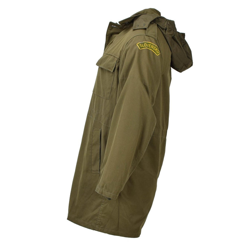 Giacca militare ceca originale Parka M85 Winer Winer con cappuccio dell'Erma lungo Oliva dell'Esercito Oliva