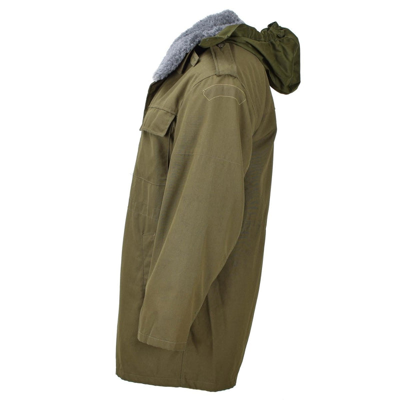 Giacca militare ceca originale Parka M85 Winer Winer con cappuccio dell'Erma lungo Oliva dell'Esercito Oliva