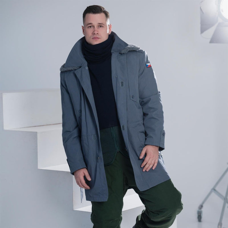 Original Ceca militare M85 giacca da campo parka in stile grigio lineare invernale