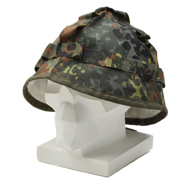 Copertura del casco militare tedesco originale Flecktarn camuflage Esercito travenitore nuovo