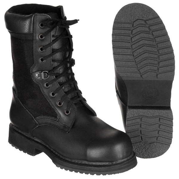 Scarpe da combattimento militare italiano originali in pelle leggera in inverno nero