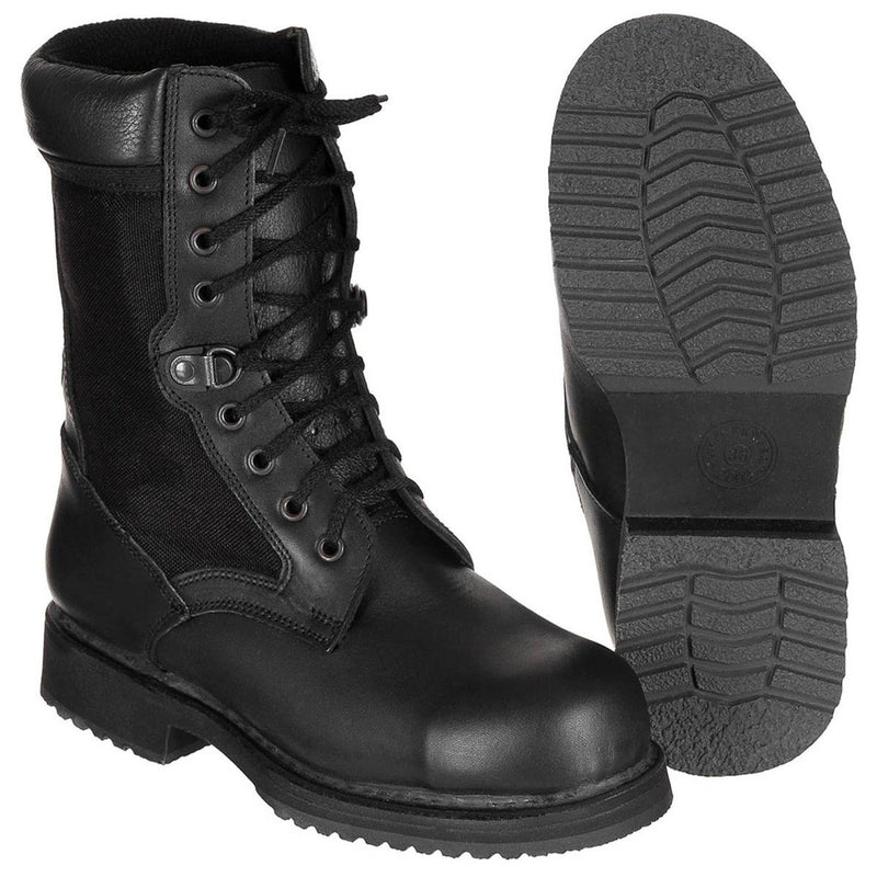 Scarpe da combattimento militare italiano originali in pelle leggera in inverno nero