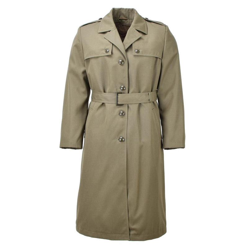 Donne militari italiane originali Trench Coat Olive Long con rivestimento a cinghia Army Nuovo