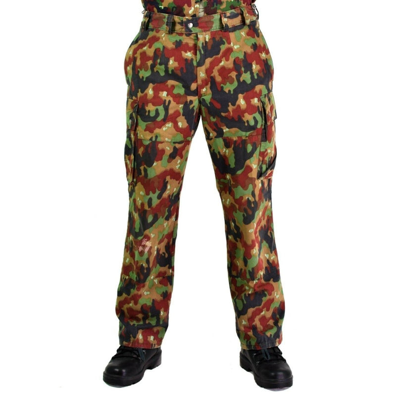 Pantaloni dell'esercito svizzero originali M83 Combat Alpenflage Cime Field Pantaloni Nuovi