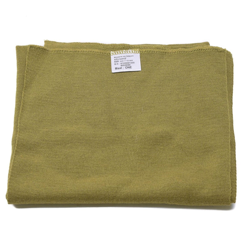 Scarf khaki original Dutch army khaki neck tube merino wool knit one size