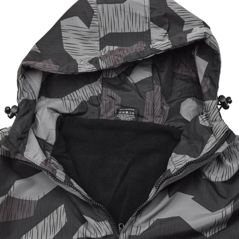 MIL-TEC Anorak jacket splinter night camouflage windproof hooded sportswear elasticated hood and hemline with cord stopper